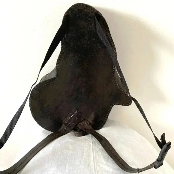 Handmade  unisex black brown leather backpack main image 7